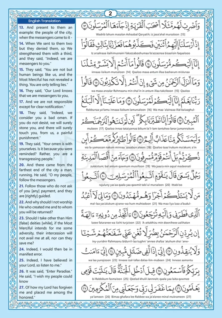 Surah Yaseen with English Translation page 2
